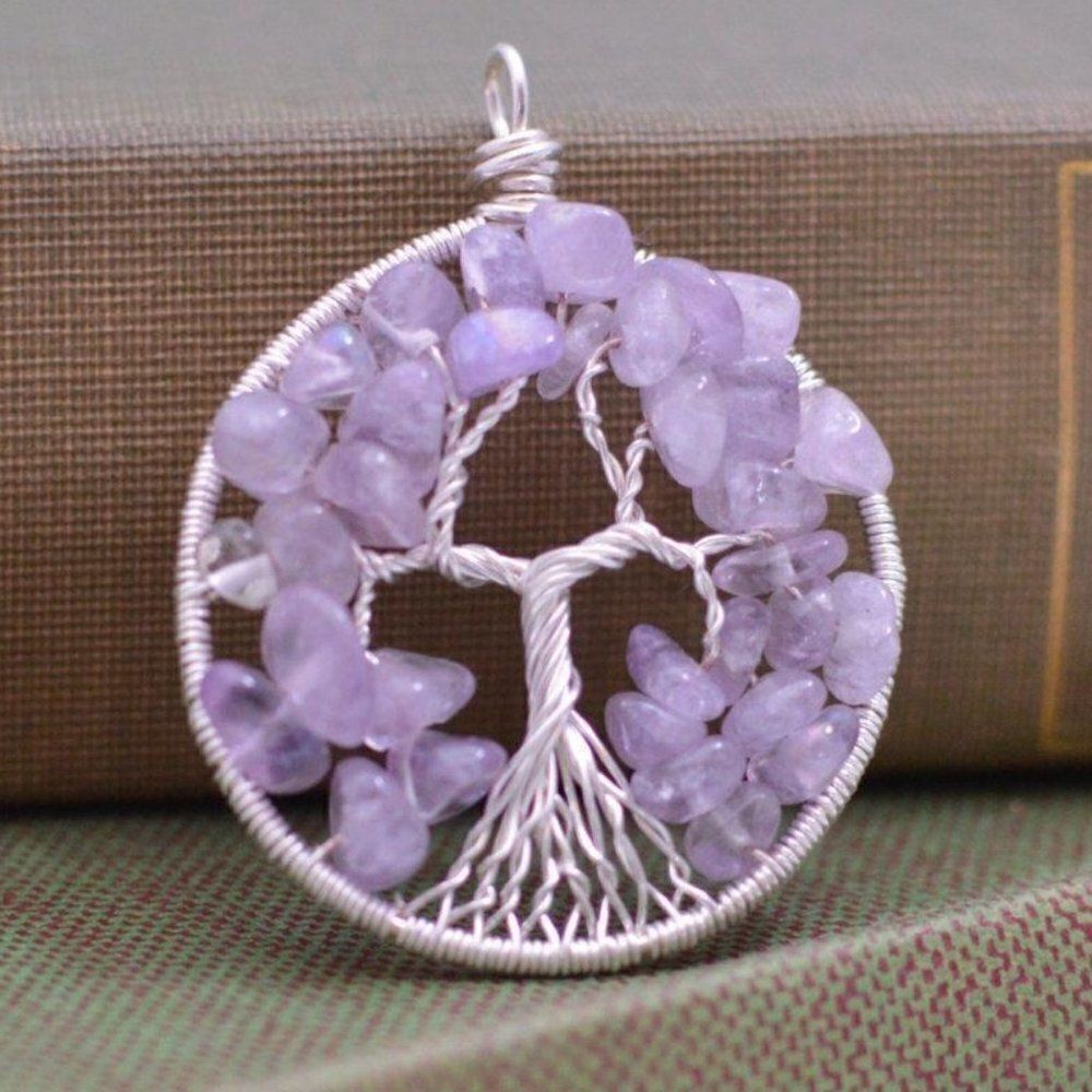 Tree of Life Pendant - Sterling Silver & Amethyst